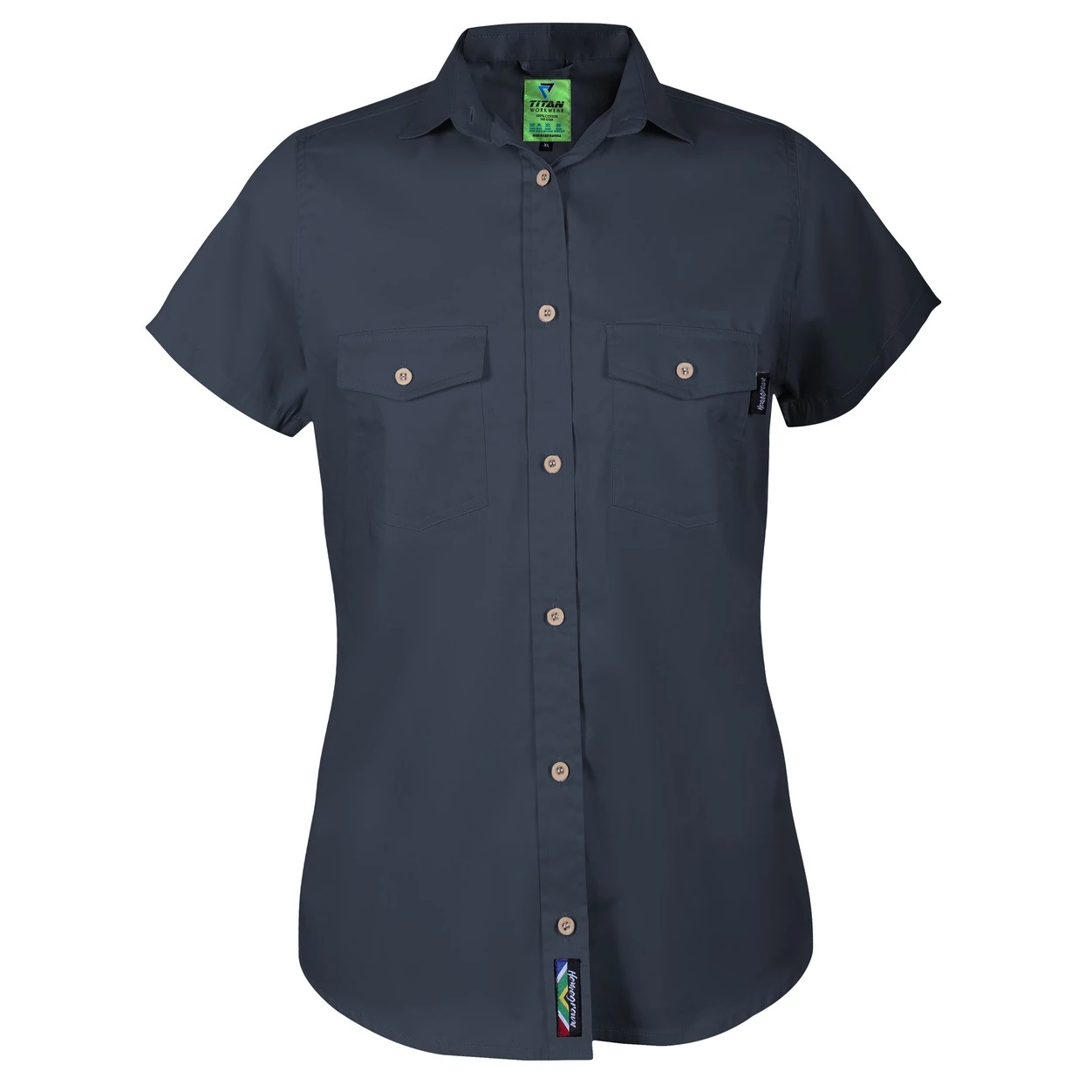 Homegrown lady's short sleeve shirt navy